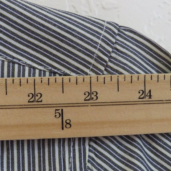 Brooklyn Xpress* Men's Short Sleeve Button Down Curved Hem Stripe‎ Shirt~ XXL - Picture 6 of 11